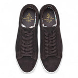 Men's Brown Suede Leather Lace-Up Casual Sneakers