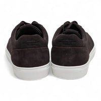 Men's Brown Suede Leather Lace-Up Casual Sneakers