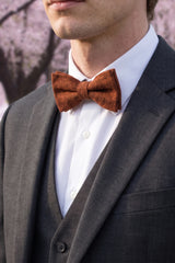 Men’s Brown Tweed Wool Blend Bow Tie
