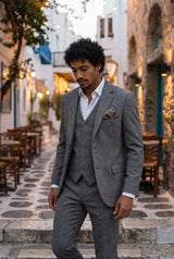 Men’s Brown Tweed Wool Blend Pocket Square
