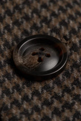 Men's Brown Wool Blend Houndstooth Tweed Overcoat