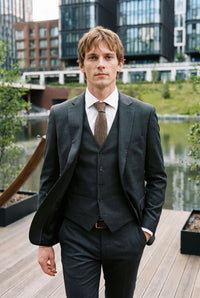 Men’s Brown Wool Blend Tweed Tie