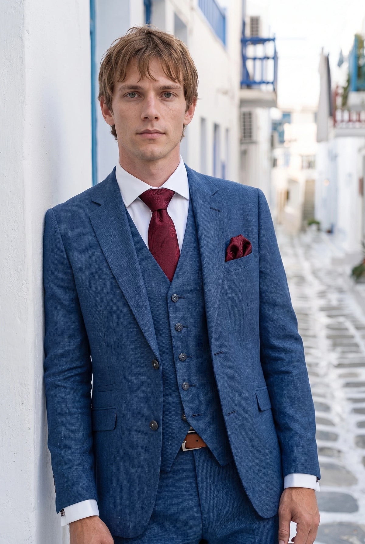 Men’s Burgundy Paisley Tie Gift Set