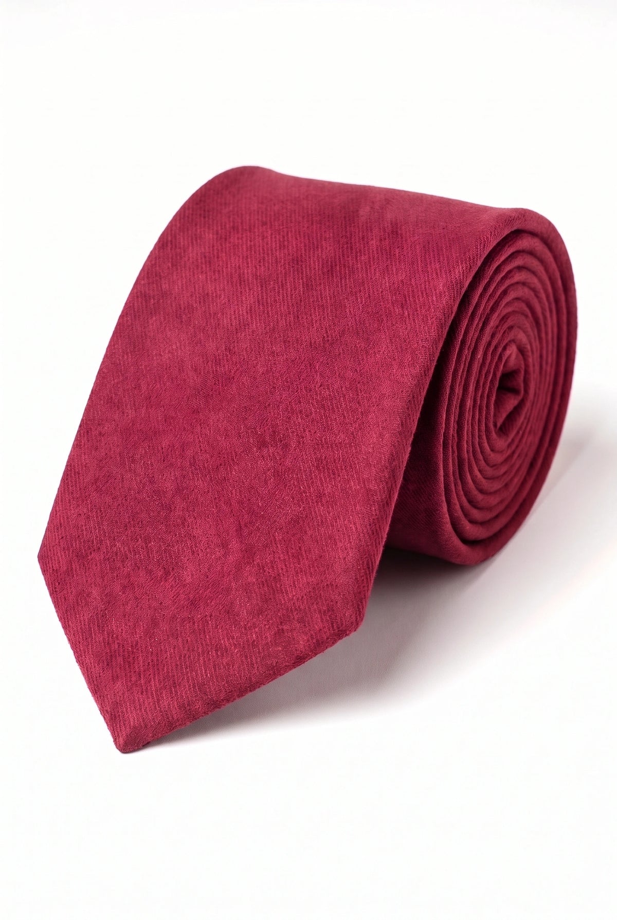 Men’s Burgundy Suede-Finish Tie