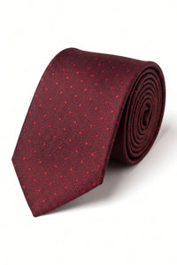 Men’s Burgundy Textured Woven Tie