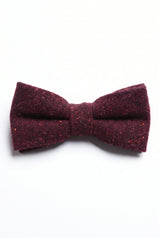 Men’s Burgundy Tweed Wool Blend Bow Tie