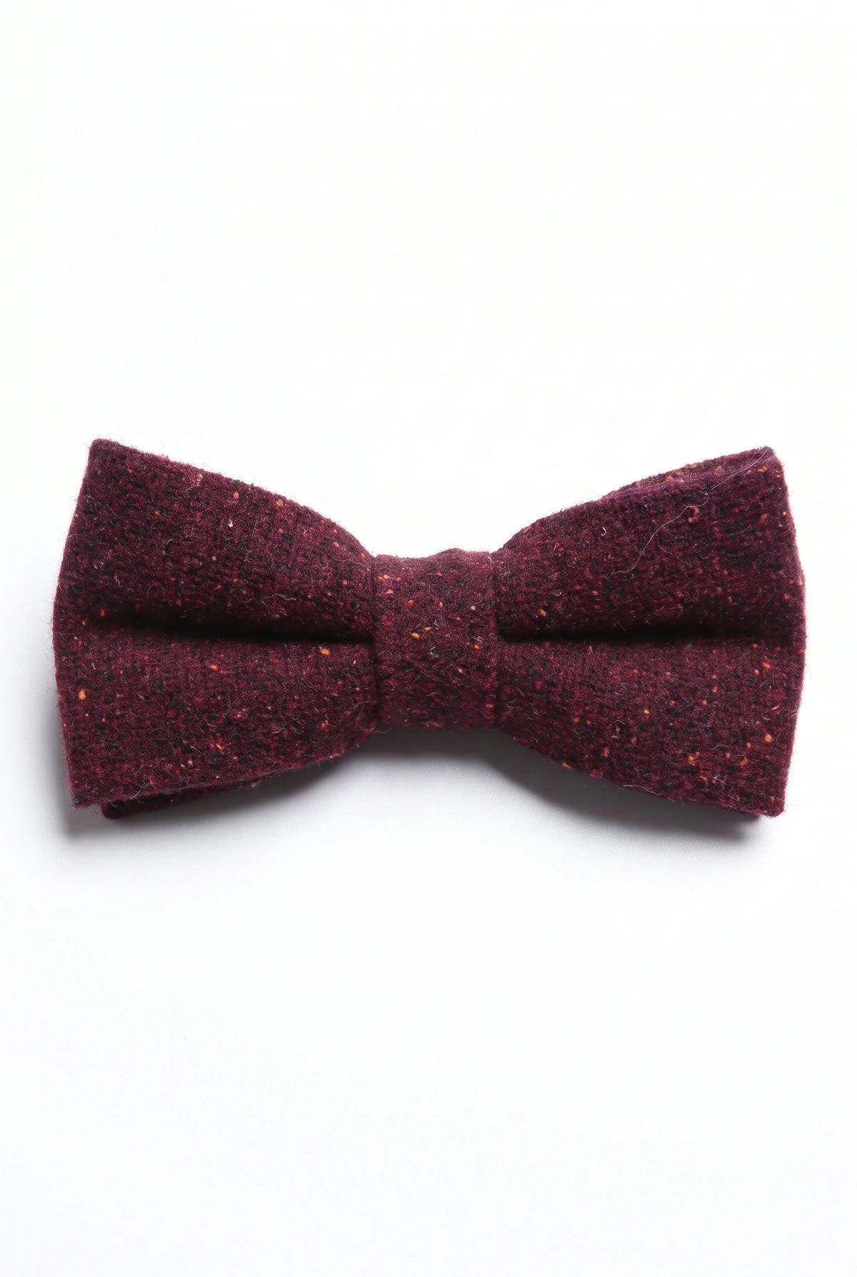 Men’s Burgundy Tweed Wool Blend Bow Tie