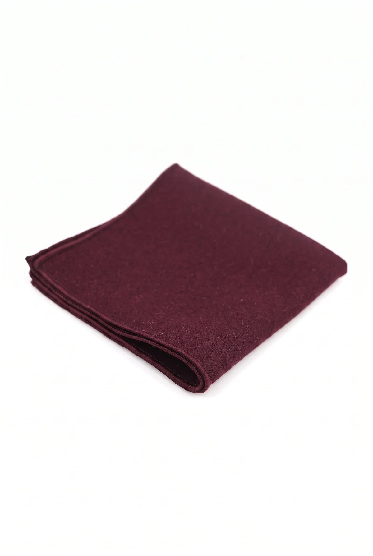 Men’s Burgundy Tweed Wool Blend Pocket Square