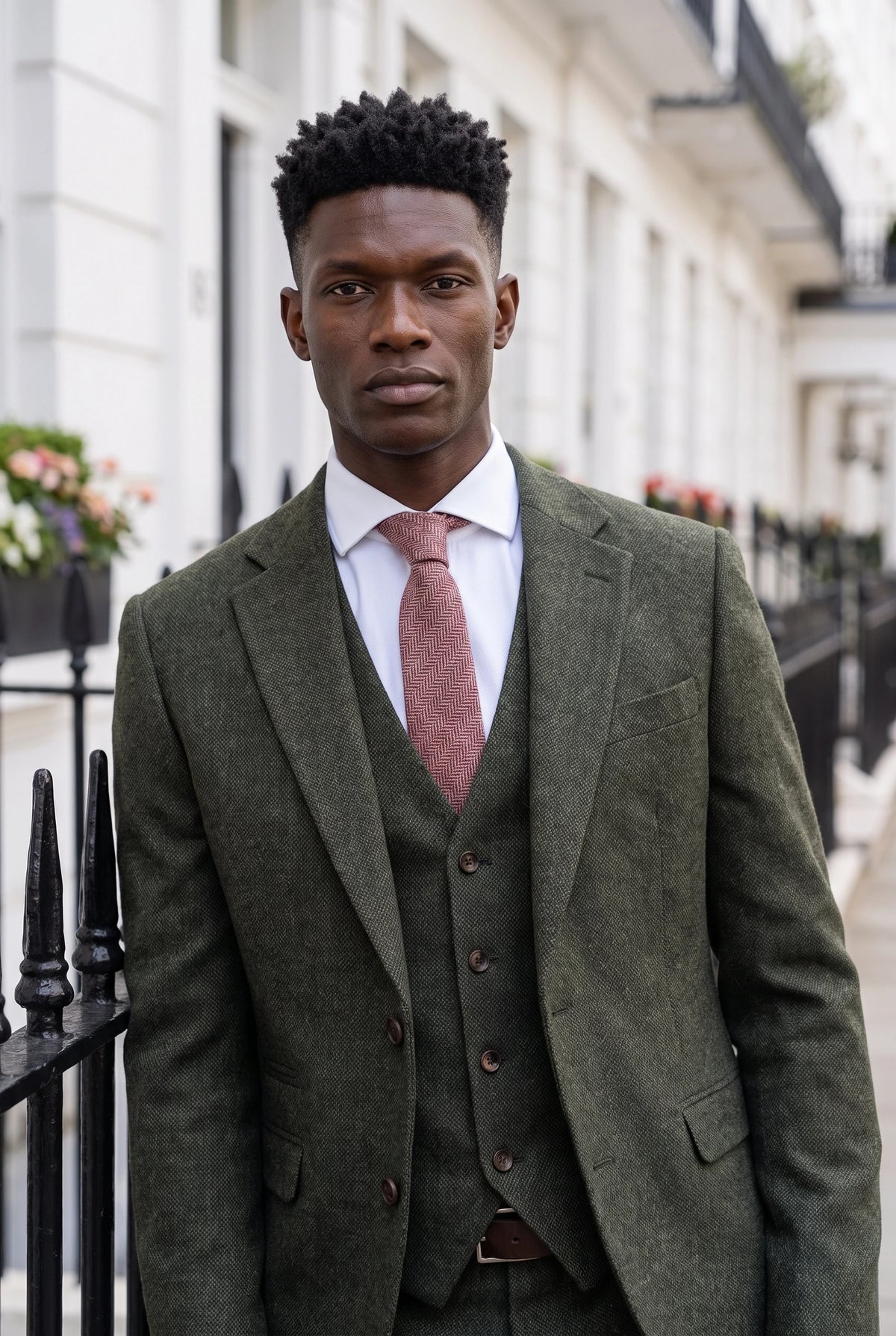 Men’s Burgundy Wool Blend Tweed Tie