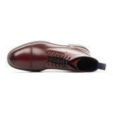 Men's Capped Balmoral Burgundy Leather Ankle Boots