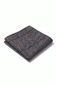 Men’s Charcoal Tweed Wool Blend Pocket Square