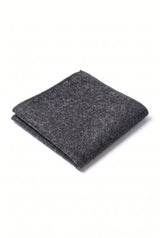 Men’s Charcoal Tweed Wool Blend Pocket Square