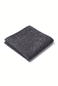 Men’s Charcoal Tweed Wool Blend Pocket Square