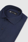 Men's Classic Double Cuff Cutaway Collar Dress Shirt - Navy