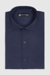 Men's Classic Double Cuff Cutaway Collar Dress Shirt - Navy