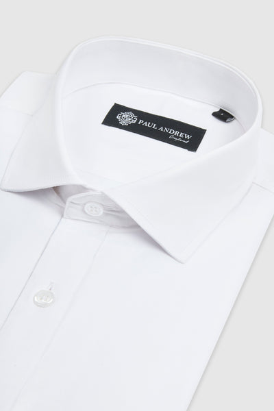 White double cuff cutaway collar shirt