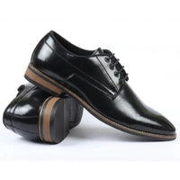 Men's Classic Plain Toe Lace-Up Derby Shoes