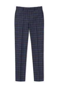 Rover - Men's Blue Wedding Trousers Tweed Check