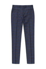 Rover - Men's Blue Wedding Trousers Tweed Check