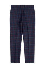 Rover - Men's Blue Wedding Trousers Tweed Check