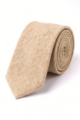 Men’s Cream Wool Blend Tweed Tie