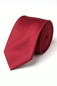 Men’s Dark Red Slim Solid Tie