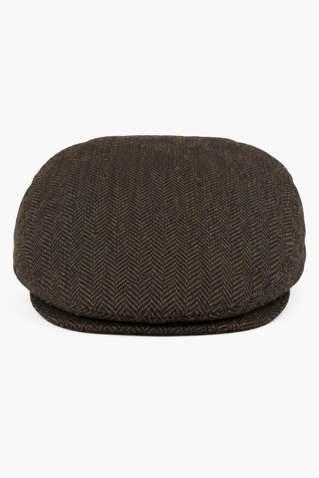 Men's Flat Cap Wool Herringbone Brown Tweed Classic 1920s Unisex Del Boy