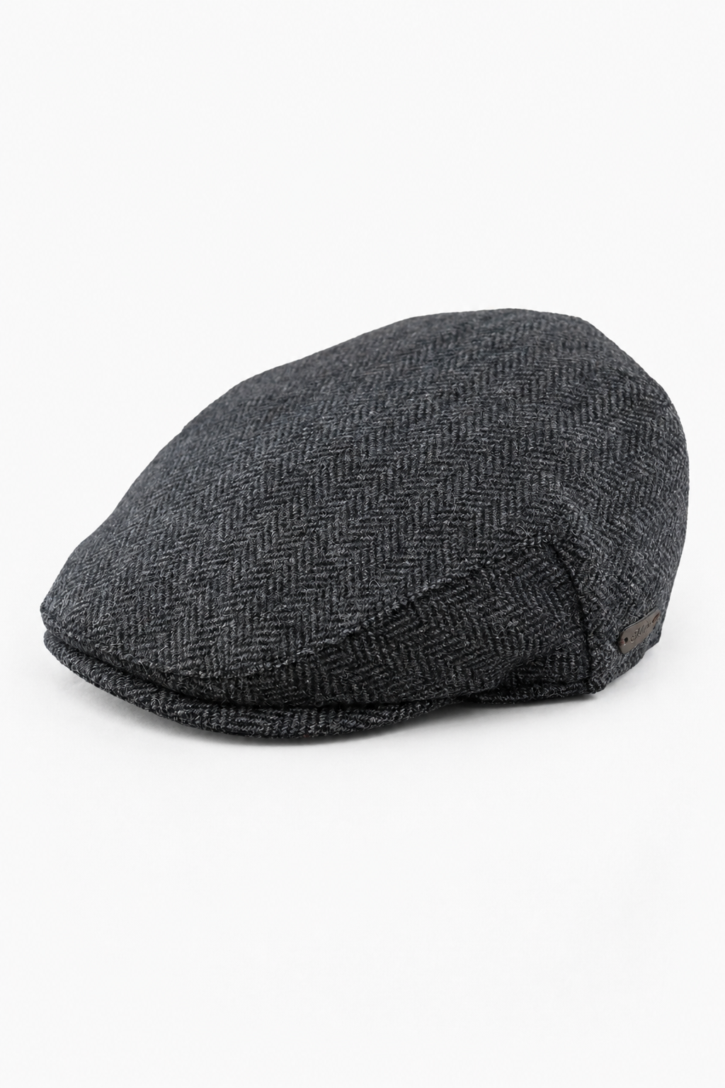 Men's Flat Cap Wool Herringbone Charcoal Tweed Classic 1920s Unisex Del Boy