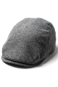 Mens Flatcap Hat Baker Boy 8 Panel Grandad Tweed Herringbone Grey Vintage