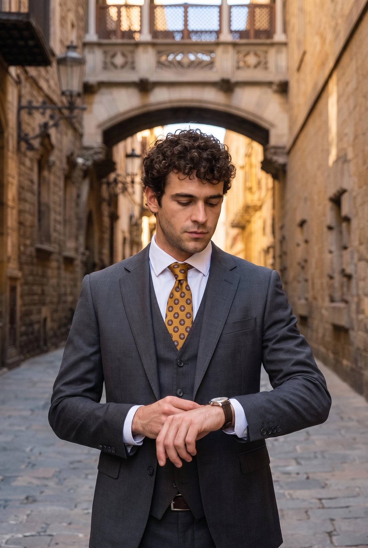 Men’s Gold Paisley Tie