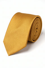 Men’s Gold Slim Solid Colour Tie