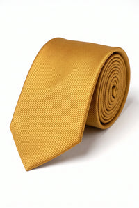 Men’s Gold Slim Solid Colour Tie