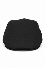 Mens Grandad Baker Flat Black Cap 8 Panel Tweed Vintage Classic Smart Casual 1920s