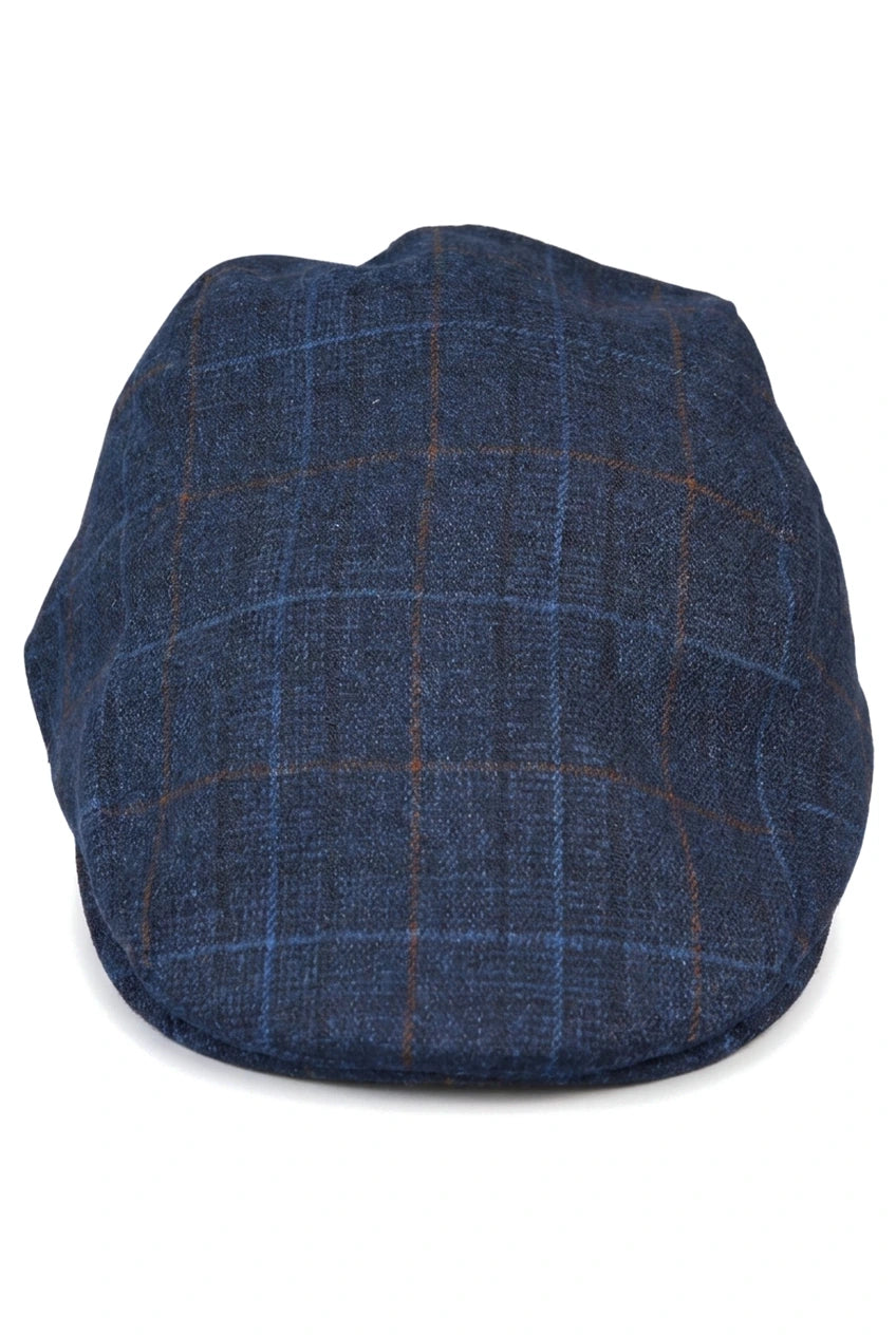 Mens Grandad Baker Flat Navy Cap 8 Panel Tweed Vintage Classic Smart Casual 1920s