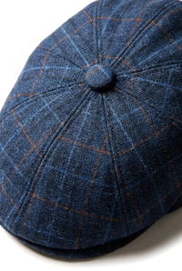 Mens Grandad Baker Flat Navy Cap 8 Panel Tweed Vintage Classic Smart Casual 1920s