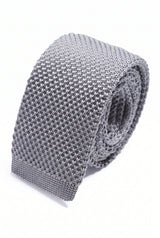 Men’s Grey Knitted Solid Colour Tie