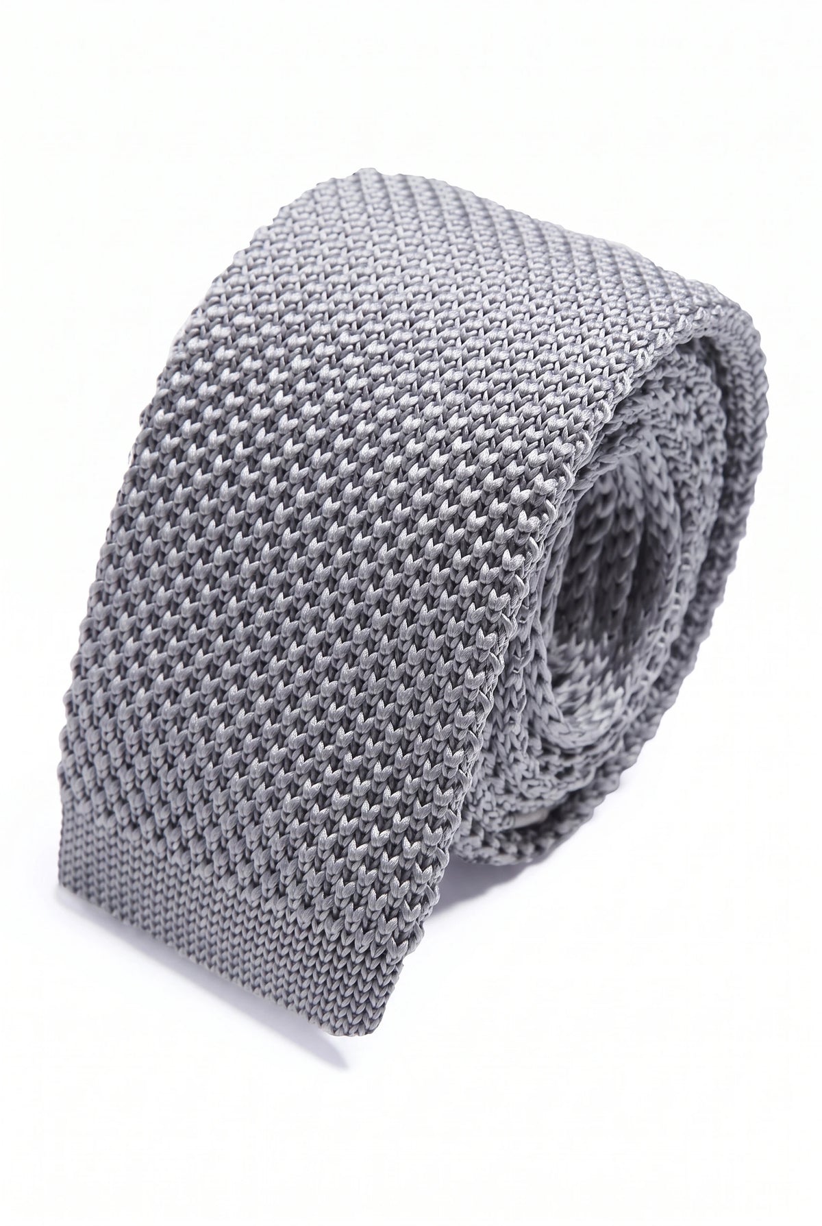 Men’s Grey Knitted Solid Colour Tie