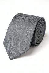 Men’s Grey Paisley Tie Gift Set