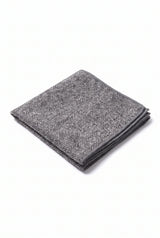 Men’s Grey Tweed Wool Blend Pocket Square