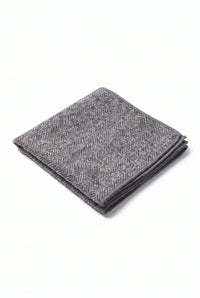 Men’s Grey Tweed Wool Blend Pocket Square
