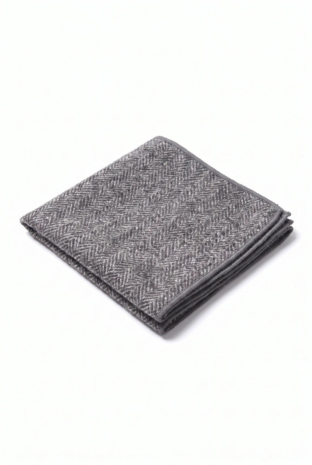 Men’s Grey Tweed Wool Blend Pocket Square