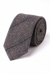 Men’s Grey Wool Blend Tweed Tie