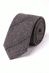 Men’s Grey Wool Blend Tweed Tie