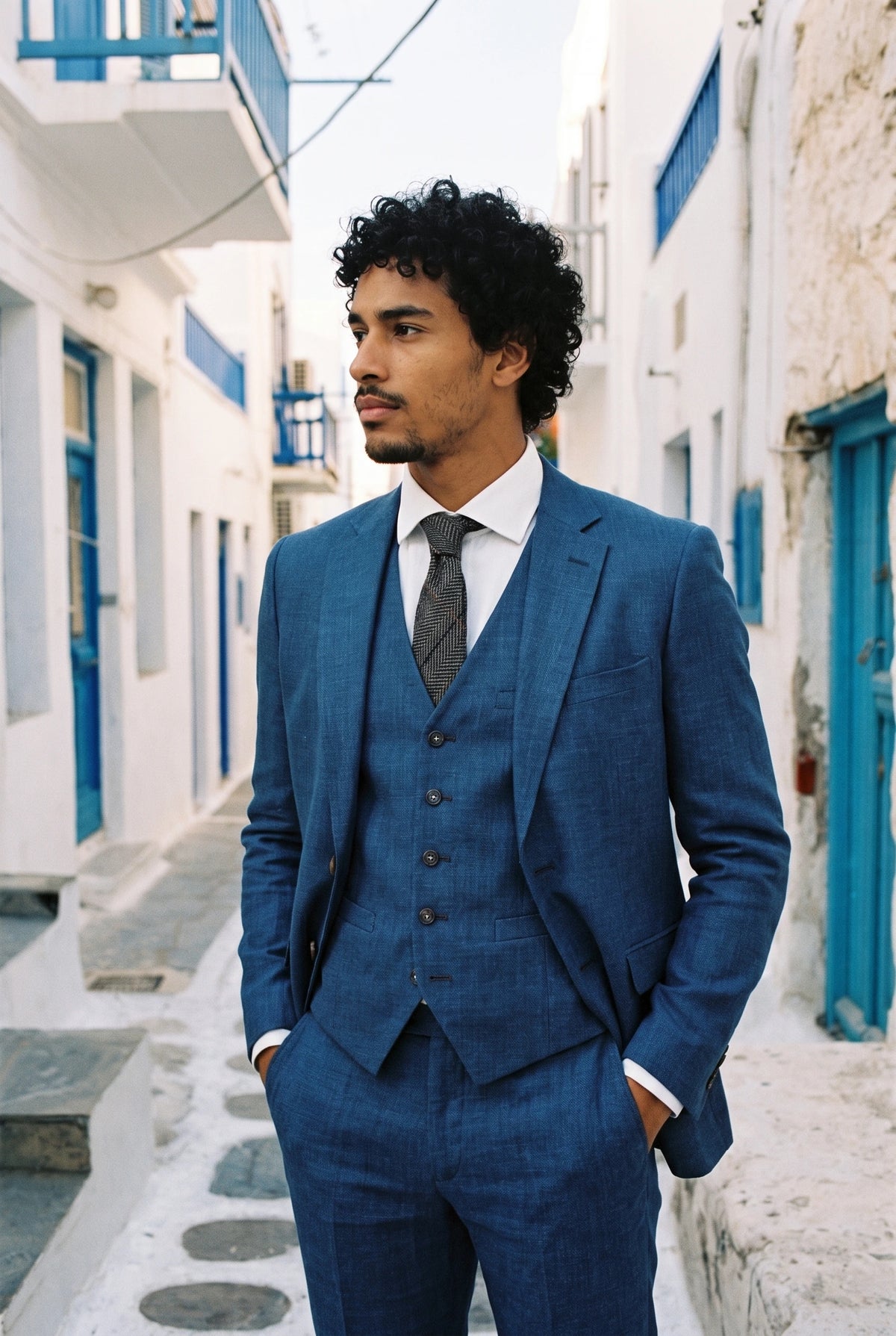 Men’s Grey Wool Blend Tweed Tie