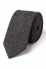 Men’s Grey Wool Blend Tweed Tie