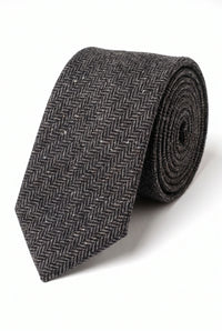 Men’s Grey Wool Blend Tweed Tie