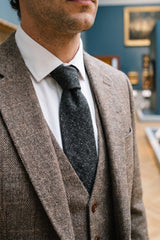Men’s Grey Wool Blend Tweed Tie