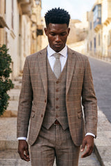 Men’s Grey Wool Tweed Herringbone Check Tie