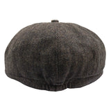 Men's Herringbone Newsboy Classic Flat Cap - Brown