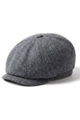 Men's Herringbone Newsboy Classic Flat Cap - Grey